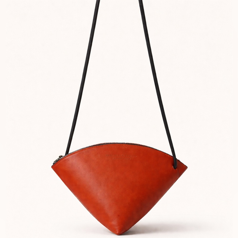 Y2K Hester van Eeghen Leather Crossbody Bag – Burnt Orange Minimalist Geometric